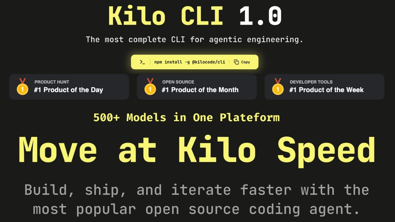 All-in-One AI Coding Platform | Kilo CLI 1.0 ⚡ Move at Kilo Speed