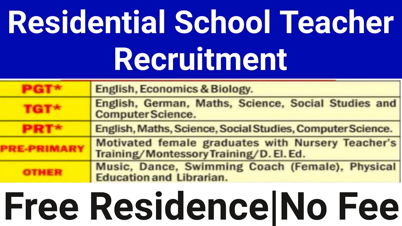 RESIDENTIAL DPS TEACHERS VACANCY 2026