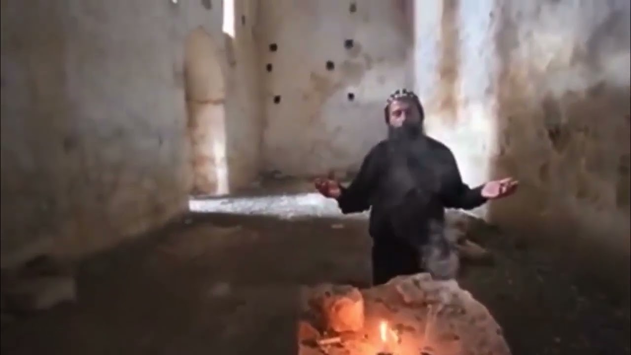Dayroyo Aho praying at Mor Jakob Monastery