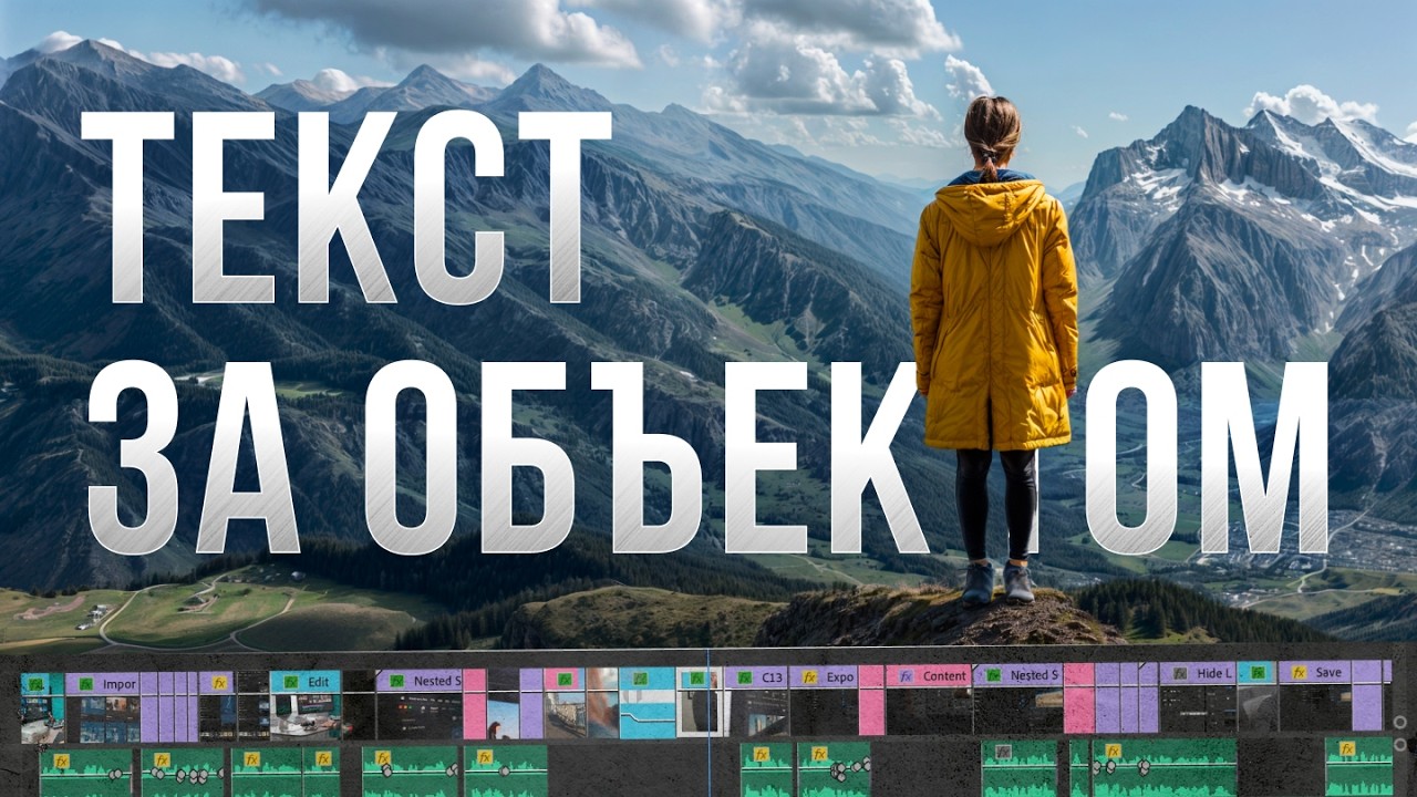 Текст за объектом на видео | Как вырезать объект из видео в After Effects
