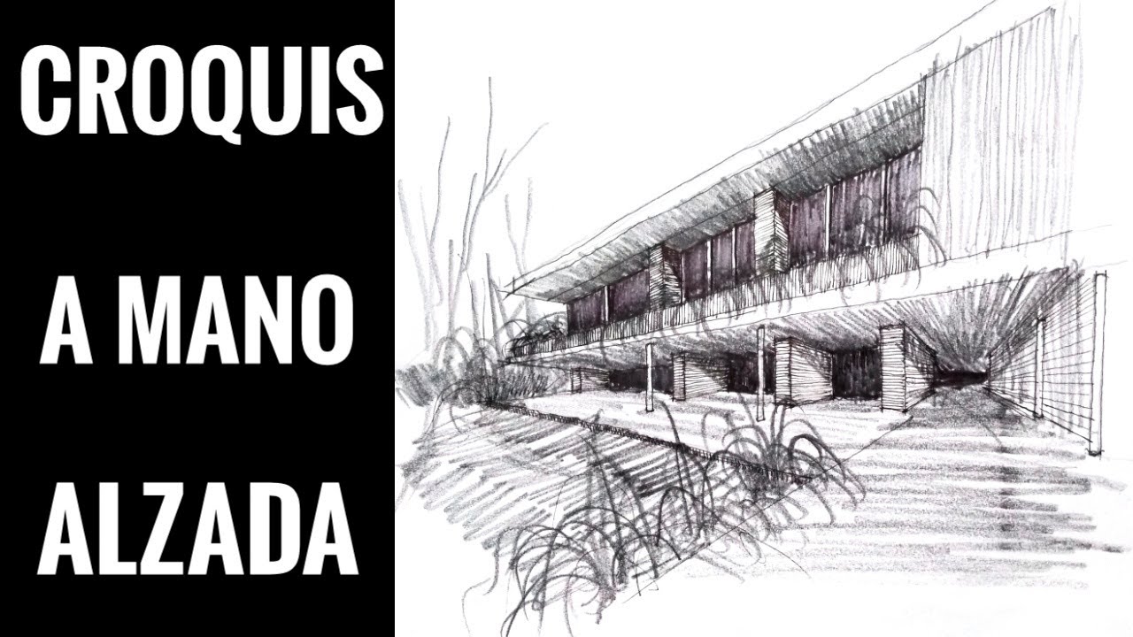 Croquis arquitectura a mano alzada paso a paso | ejercicio para dibujar