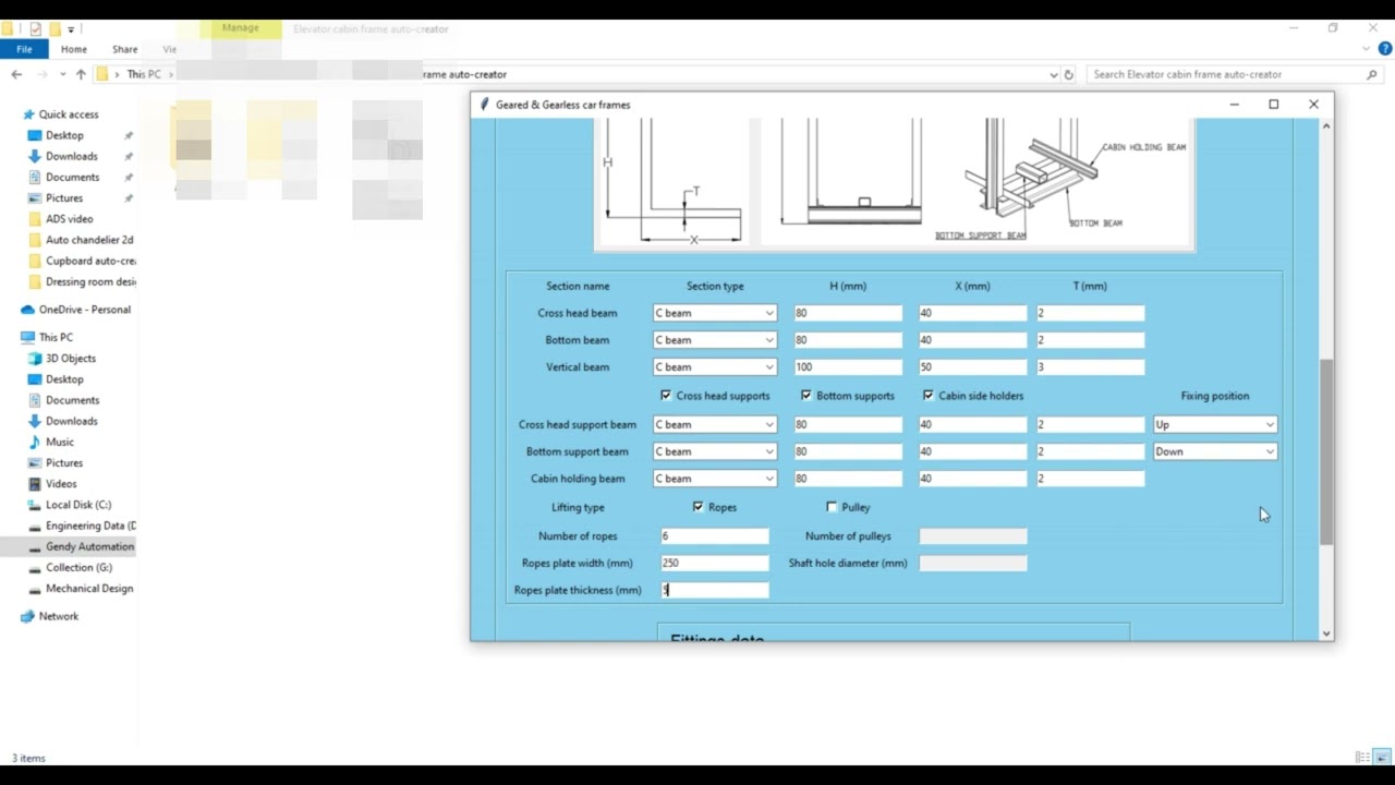 Elevator car frame design system