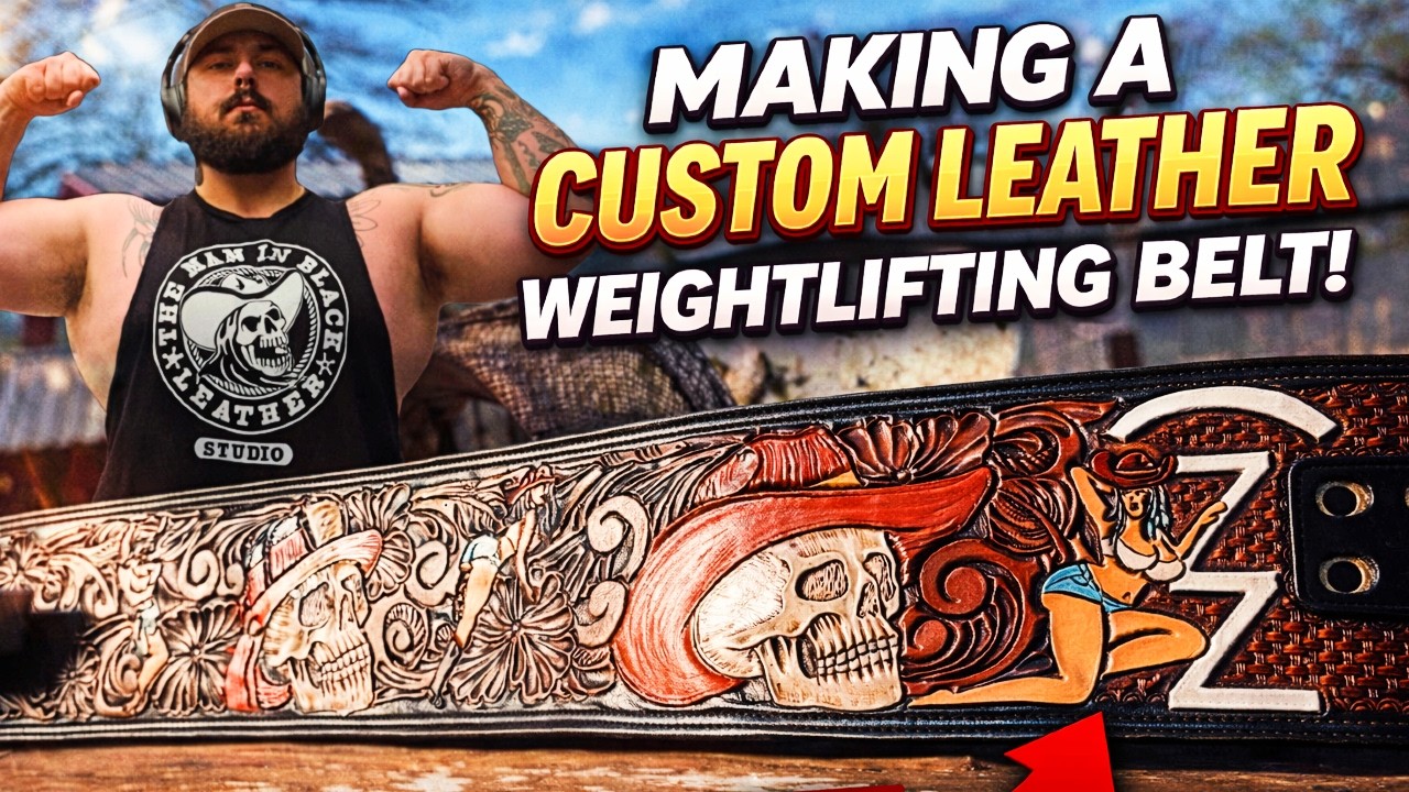 Пояс для тяжелой атлетики в ковбойском стиле - изготовлен на заказ из натуральной кожи.