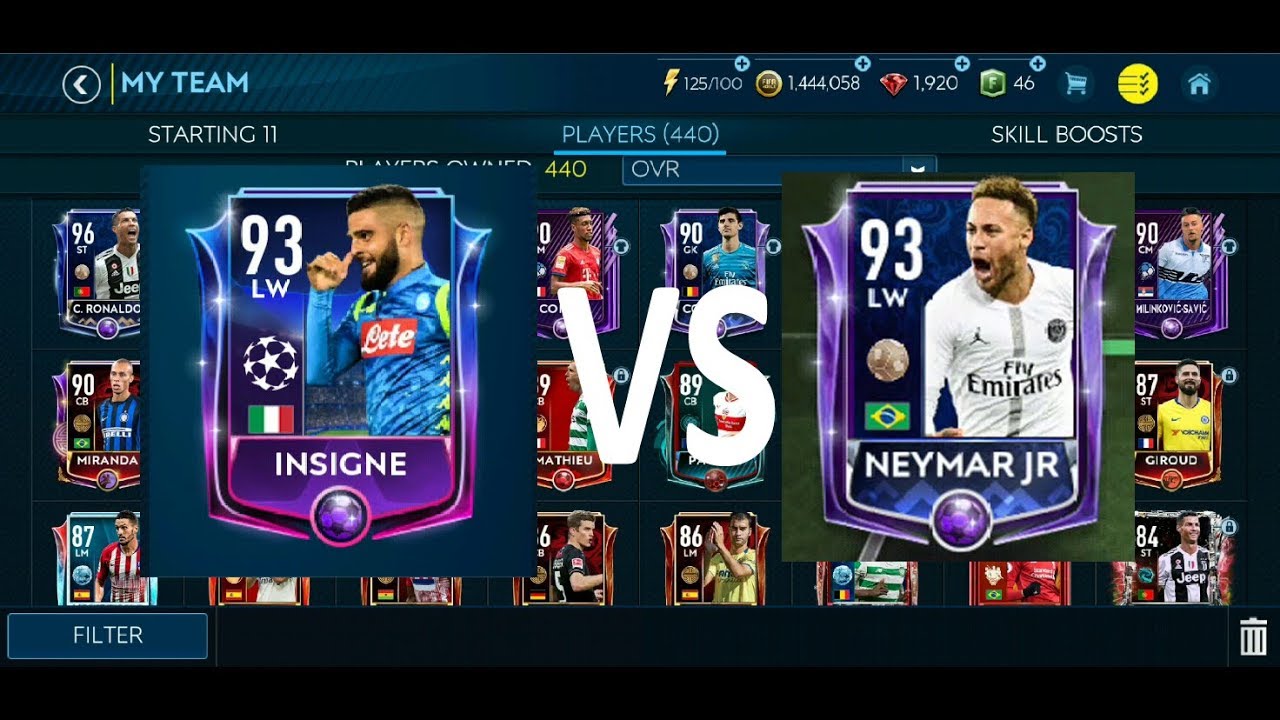 FIFA Mobile 19 - 93 Neymar vs 93 Insigne || Checking Who is better in game || Domination Gameplay