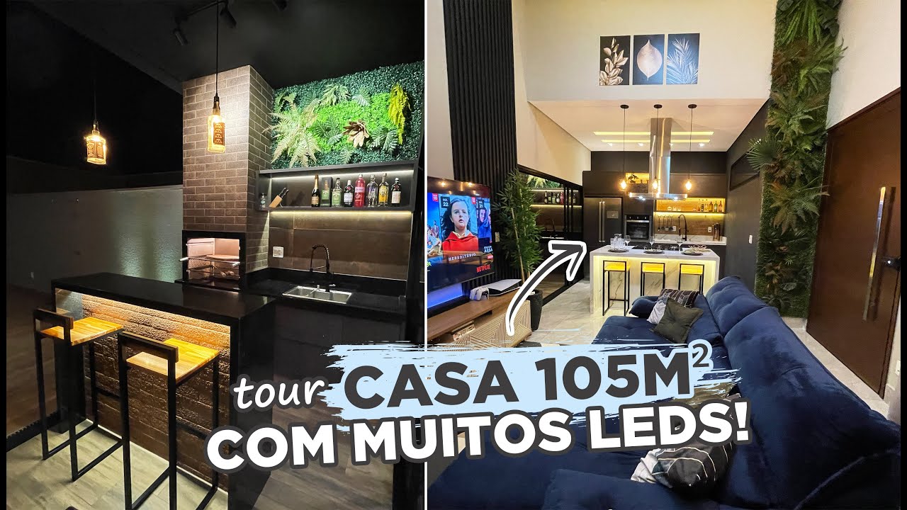 TOUR PELA CASA DE 105M2 TODA ESTILO INDUSTRIAL COM ILUMINAÇÃO INCRÍVEL | GABY GARCIIA