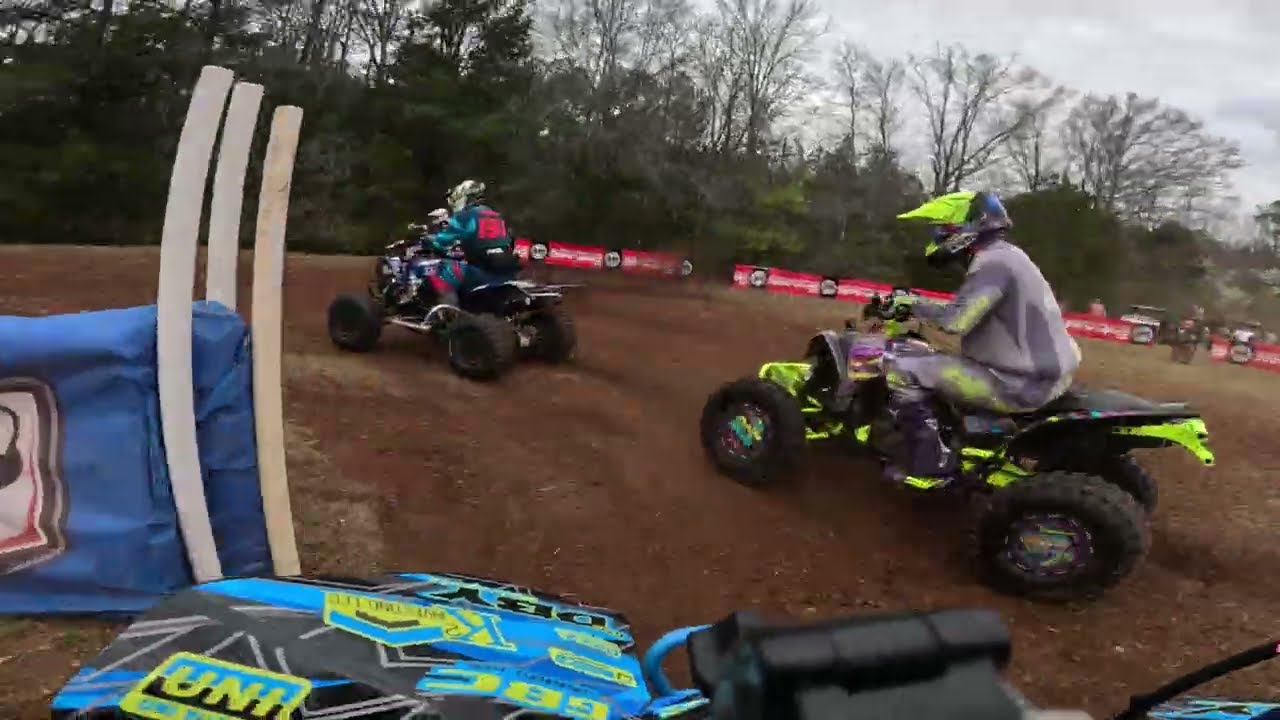 GNCC RD3 TALLADEGA 2026 32+C ATV RACE, TIGHT WOODS TRACK QUAD FLIPPING AT 14:41, RAN THE DBY LTZ400