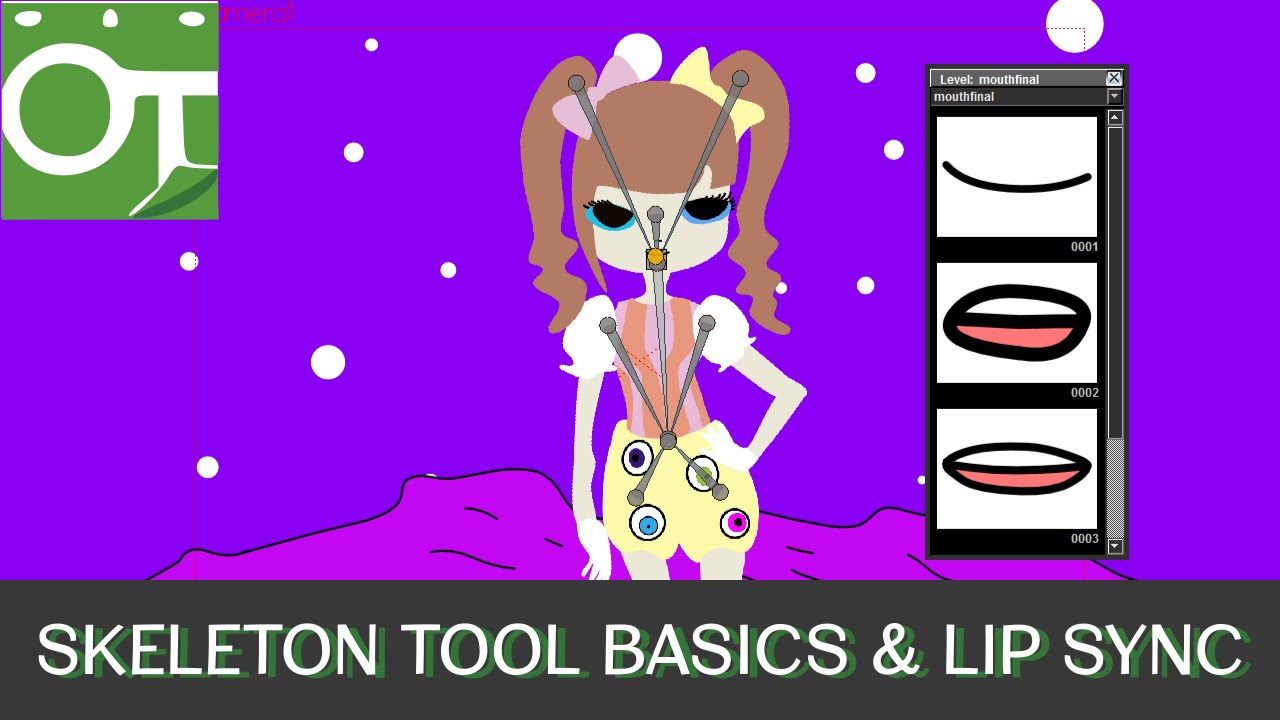 Open Toonz Skeleton Tool and Lip Sync Tutorial