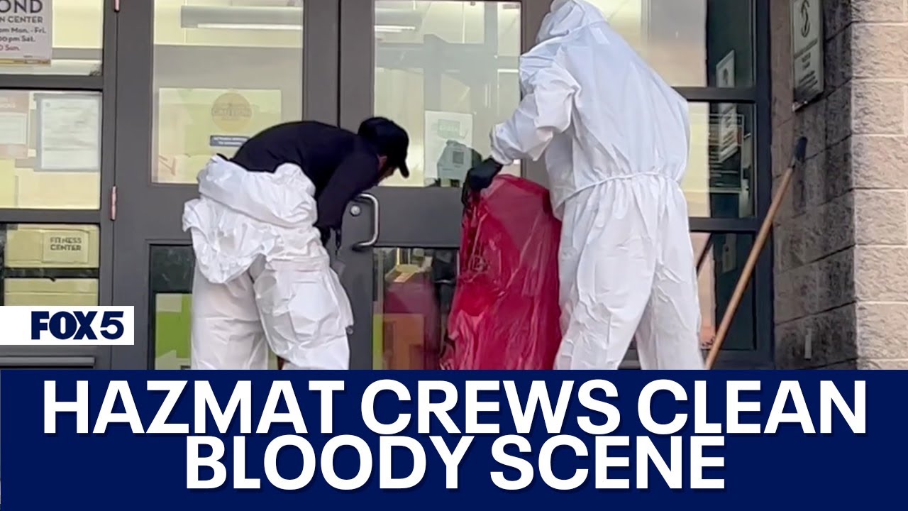 Crews cleanup bloody DC crime scene after 14-year-old boy gunned down outside rec center