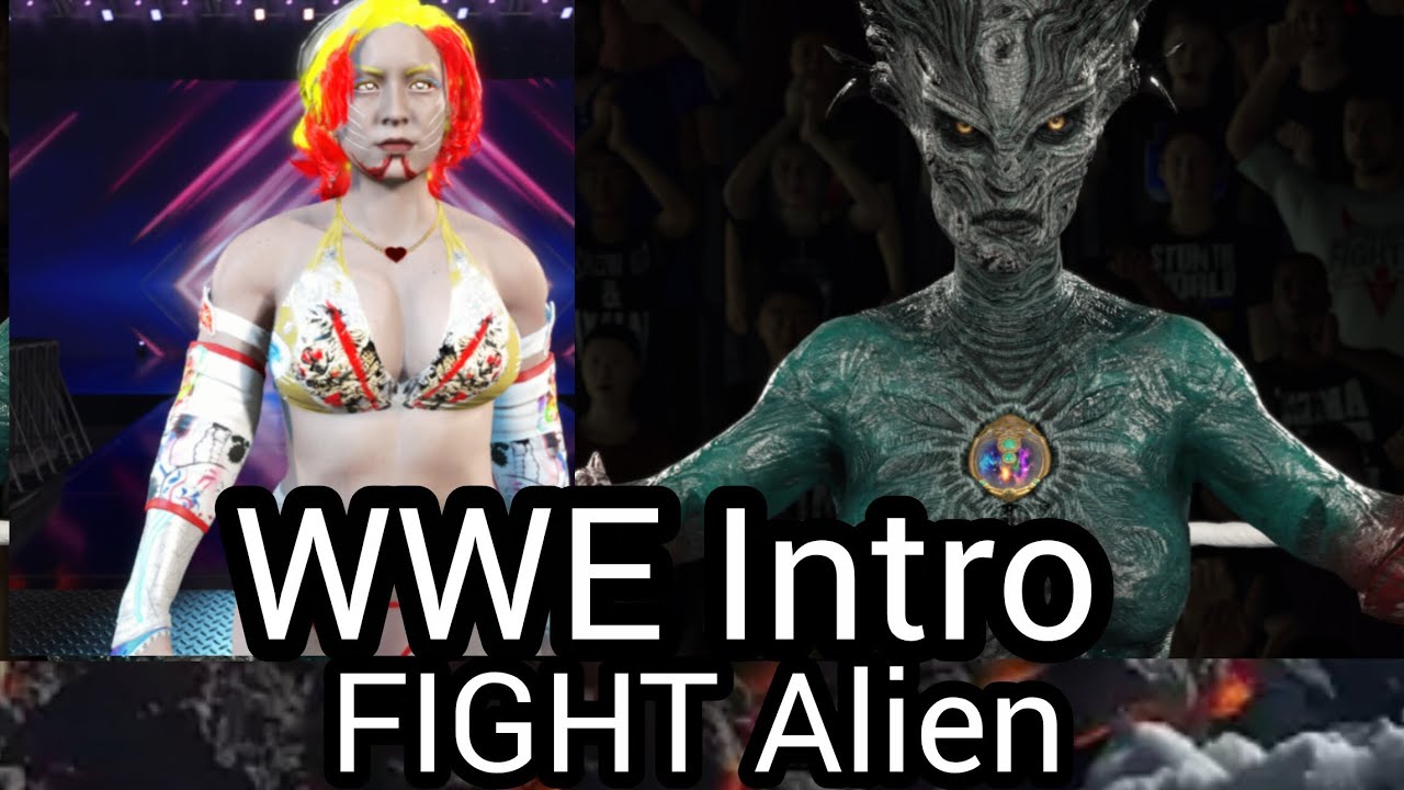 WWE Una pelea con un alien con mi personaje creado😱