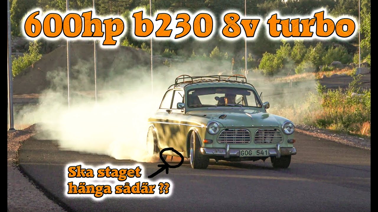 Johans Volvo Amazon b230 8v turbo 600++hp burnout och haveri || Avstängd väg i mexico !!