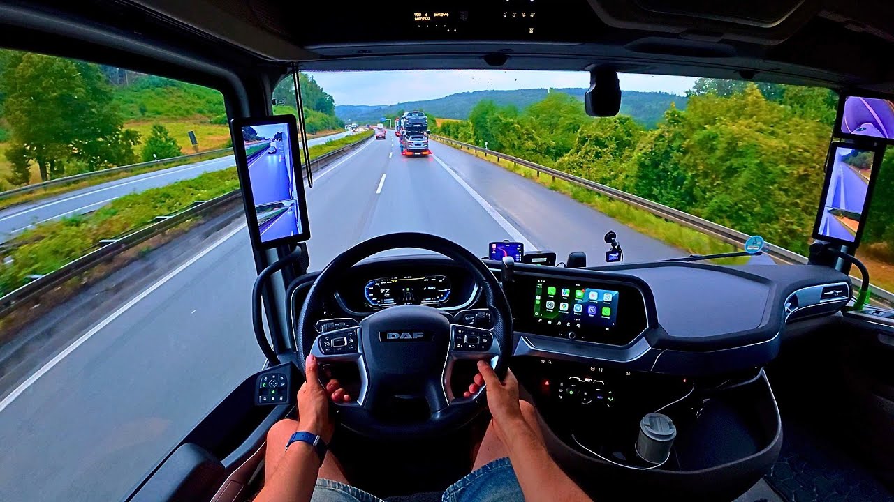 When a truck driver drives on European roads like in the Simulator but this is not a game but a real