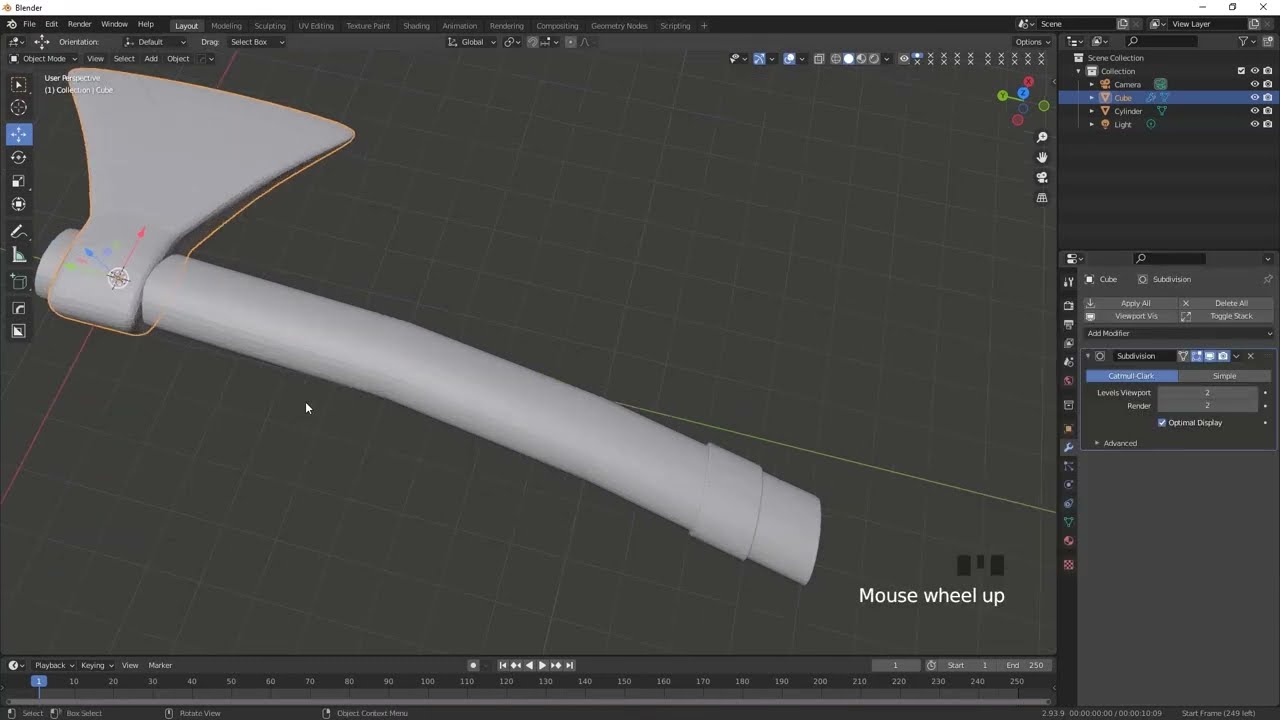 How to make a axe | Low Poly Axe modeling | Blender