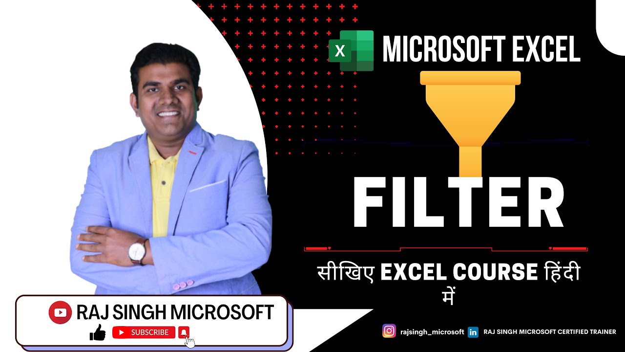 Excel Filter | MS Advance Excel in Hindi VNO.5 | Raj Singh Microsoft