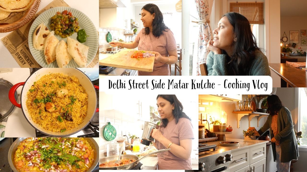 Cooking for friends - Delhi special Matar kulcha  * Cooking Vlog - Weekend in my Life