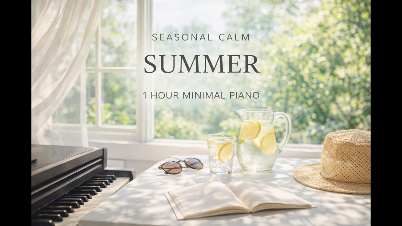 Seasonal Calm – Summer | 1 Hour Warm Minimal Piano for Relaxation & Reading | 10 Steps ‧ 20 Tracks
