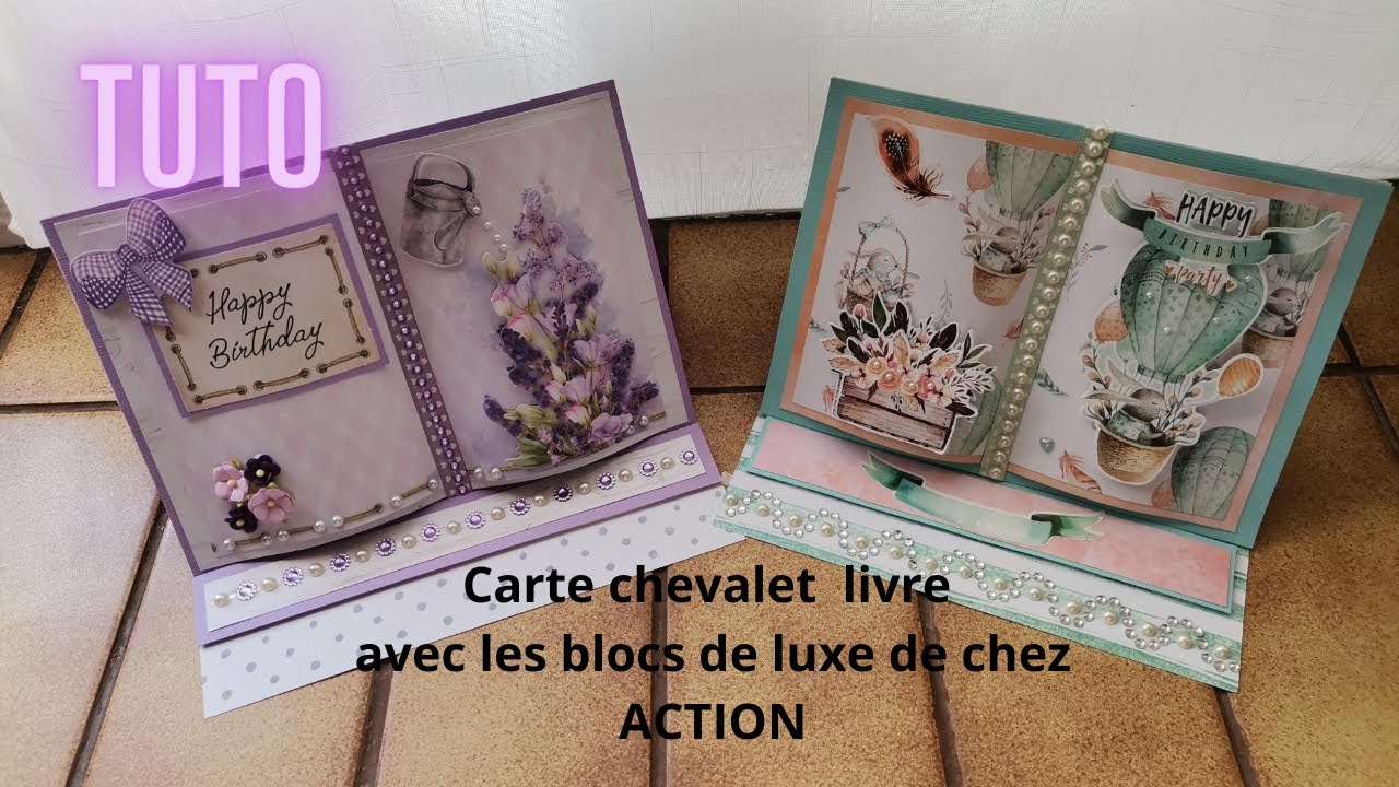 Tuto carte chevalet avec les blocs de luxe de chez ACTION