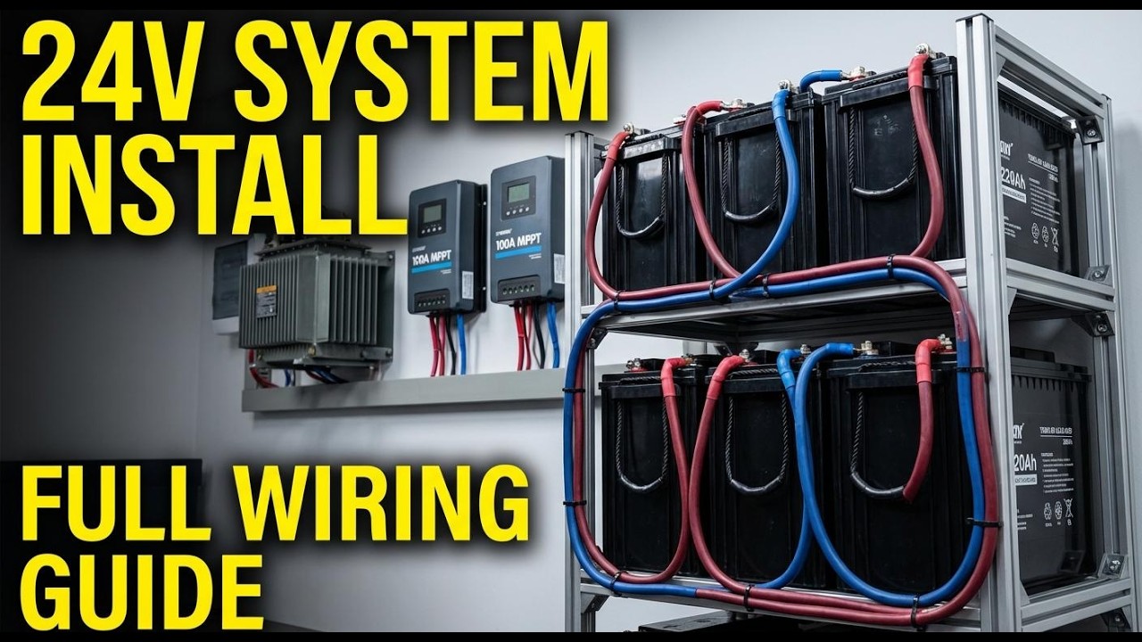 24V Solar Installation Guide: 12 Panels | 6 Tubular Batteries Step-by-Step Wiring)