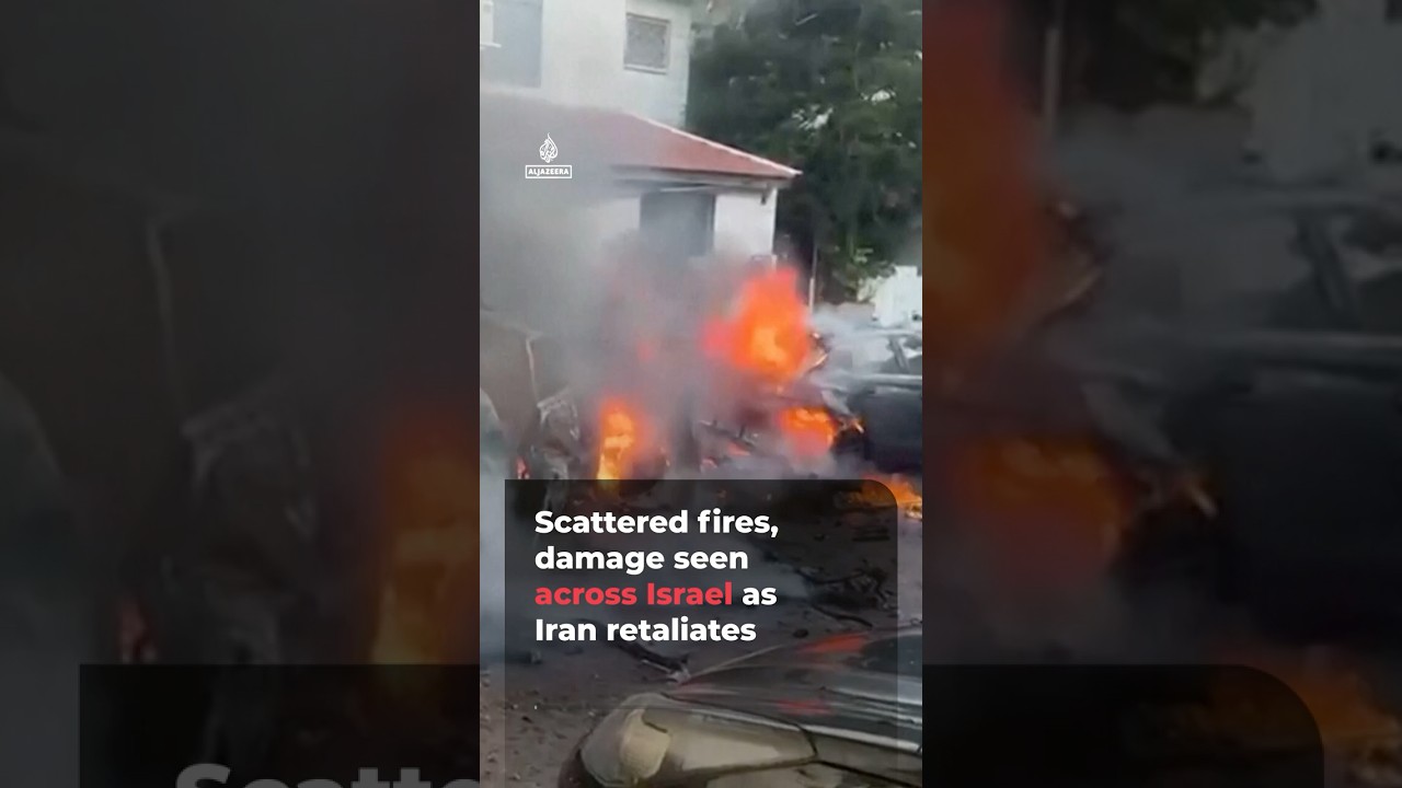 Scattered fires, damage seen across Israel as Iran retaliates | AJ #shorts