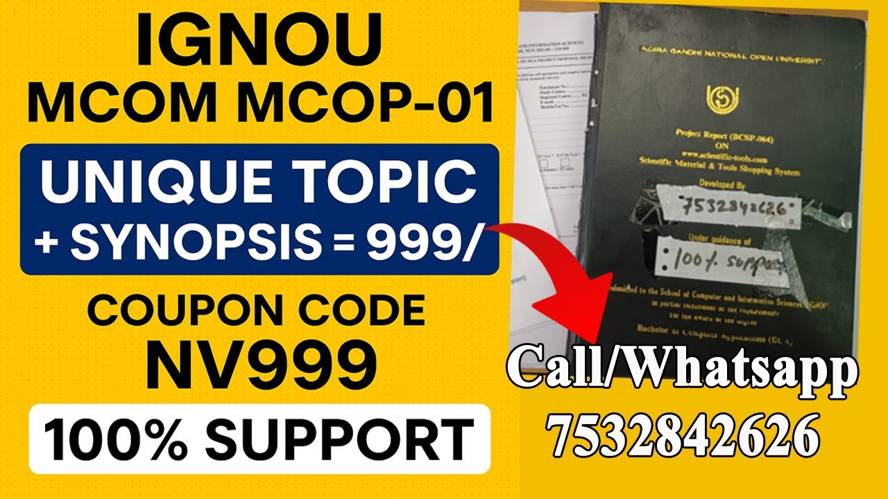 Unique Topic + Synopsis IGNOU MCOM MCOP-01 💯 Assurity 🤙 7532842626 #ignoumcom #ignoumcop01 #synopsis
