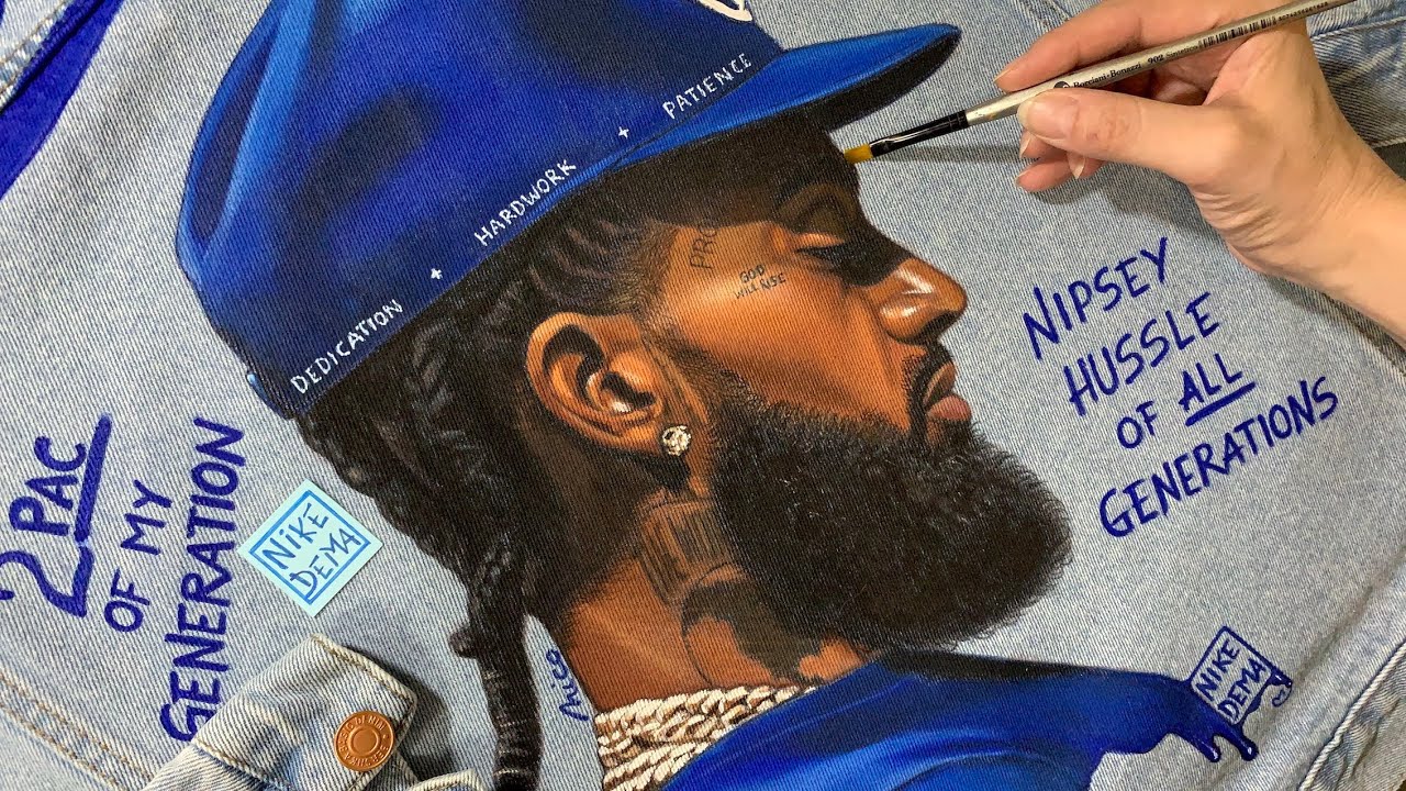 NIPSEY HUSSLE TRIBUTE ON JEANS JACKET #nipseyhussle #nipsey #crenshaw