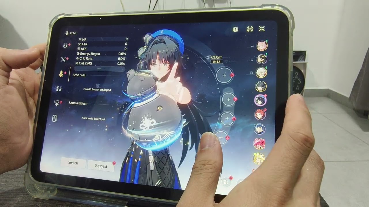 Игровой тест Wuthering Waves (Повторный тест 4) на iPad A16 (11-го поколения) (с измерителем част...