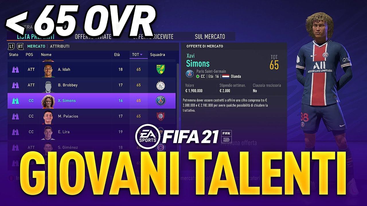 TOP GIOVANI TALENTI ECONOMICI (MASSIMO 65 OVR) SU FIFA 21 [UFFICIALE] | FIFA 21 Carriera Allenatore