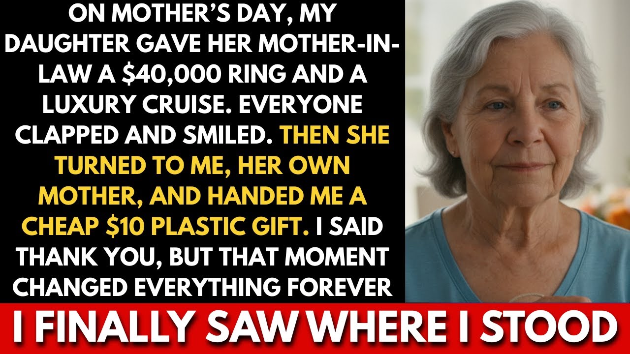 On Mother’s Day, my daughter spoiled her mother-in-law with a $40,000 ring and a cruise… and...