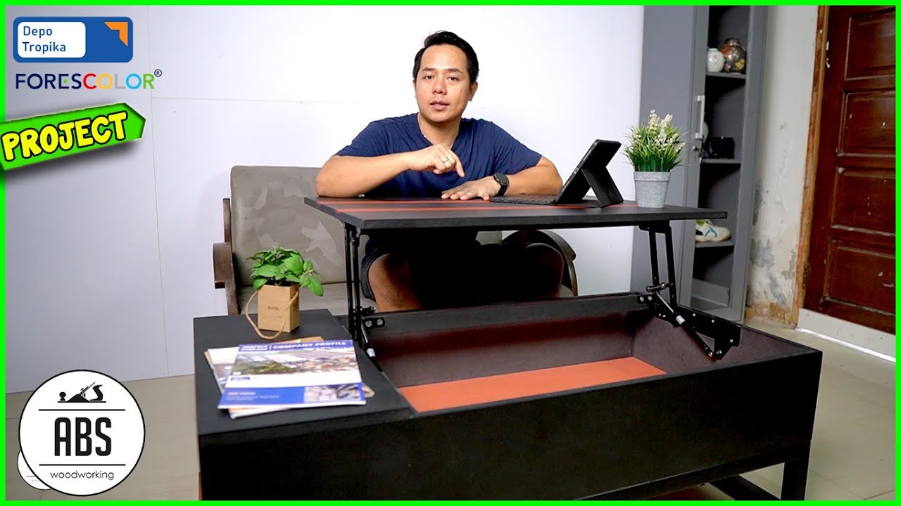 DIY MULTIFUNCTIONAL COFFEE TABLE LIFT TOP  - Bikin coffee table lift top Forescolor by Depo Tropika