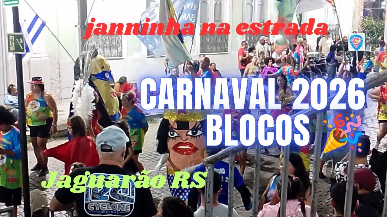 Carnaval 2026 blocos de Jaguarão RS 🎉 #carnaval2026 #verão #blocos #noite #festa #evento 