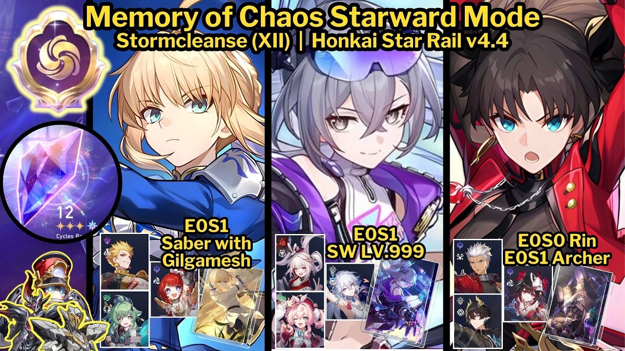MoC 4.4 E0S1 Saber Gilgamesh, E0S1 Silver Wolf Lv.999, E0S0 Rin E0S1 Archer | Honkai Star Rail v4.4