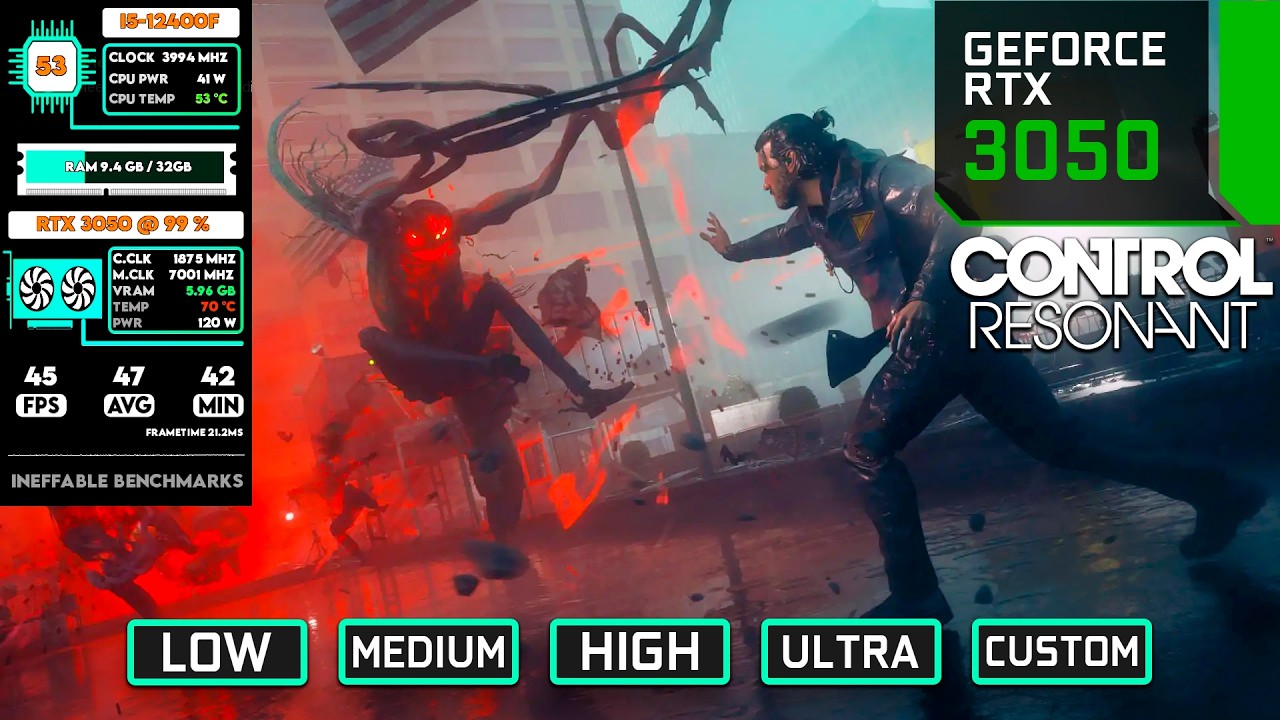 Control Resonant RTX 3050 Benchmark &ndash; All Settings Tested at 1080p