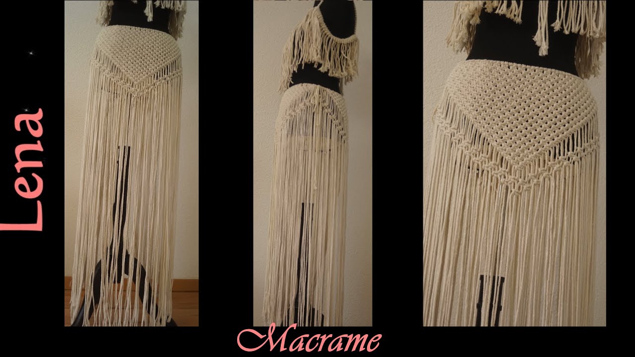 𝗠𝗮𝗰𝗿𝗮𝗺𝗲 with 𝗟𝗲𝗻𝗮 🩳 Baumwolle Makramee Rock Boho Kleidung - skirt 🩳 Юбка макраме 🩳 Saia macramê