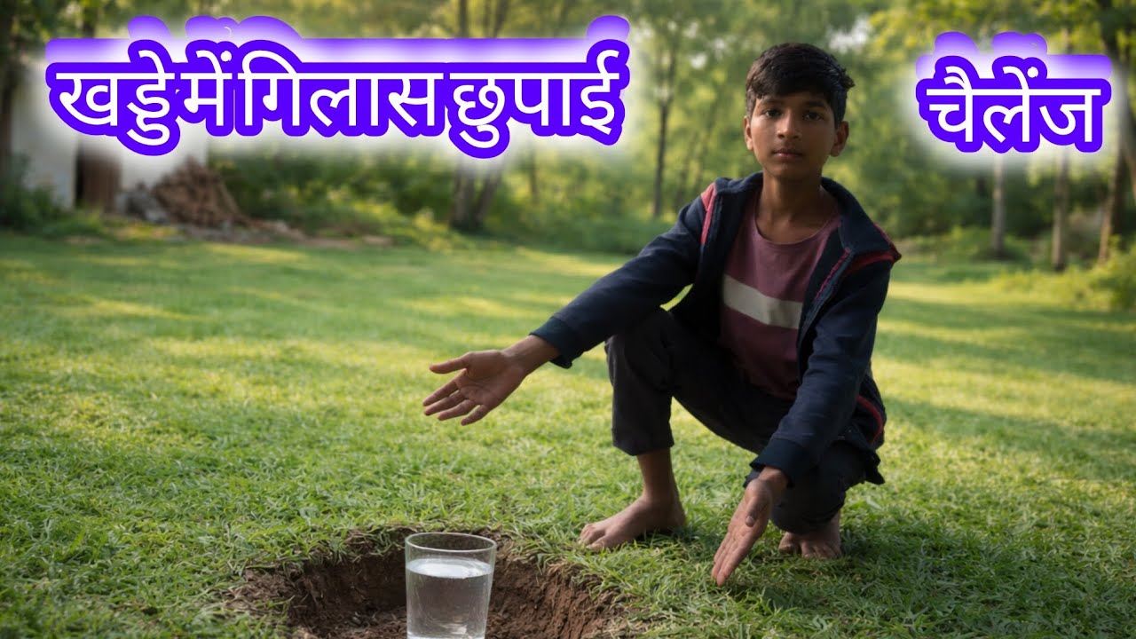 खड्डे में गिलास 👍छुपाई चैलेंज 200 रुपया मिले🥰 जबरदस्तवीडियो👿