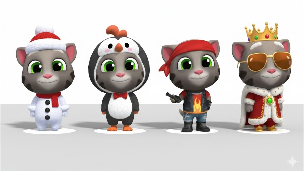 Talking Tom Gold Run Snowman Tom vs Penguin Tom vs Biker Tom vs King Tom vs Roy Raccoon Gameplay 