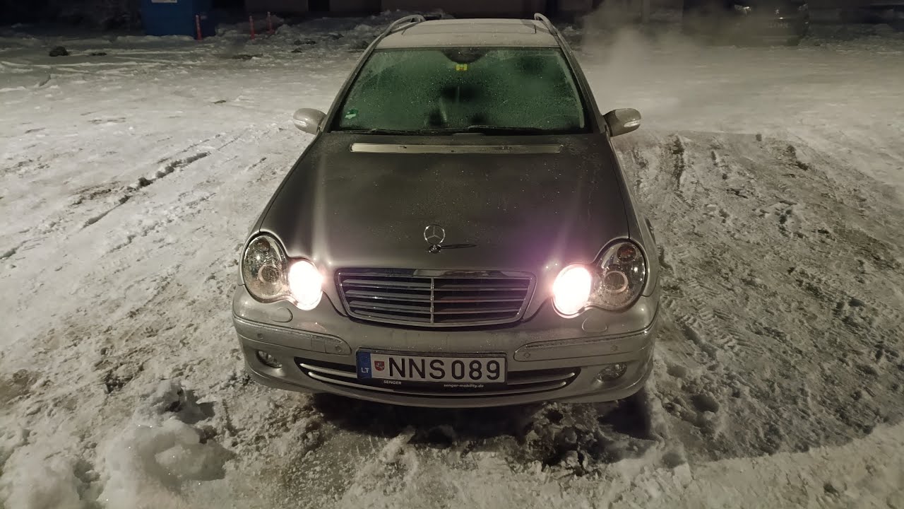 Mercedes S203 C220 CDI Cold start -23°C холодный запуск