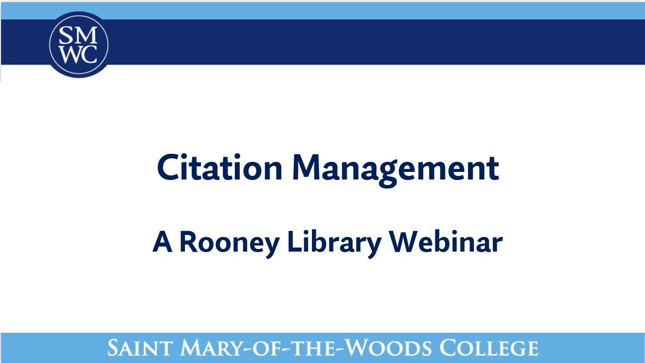 Citation Management Webinar