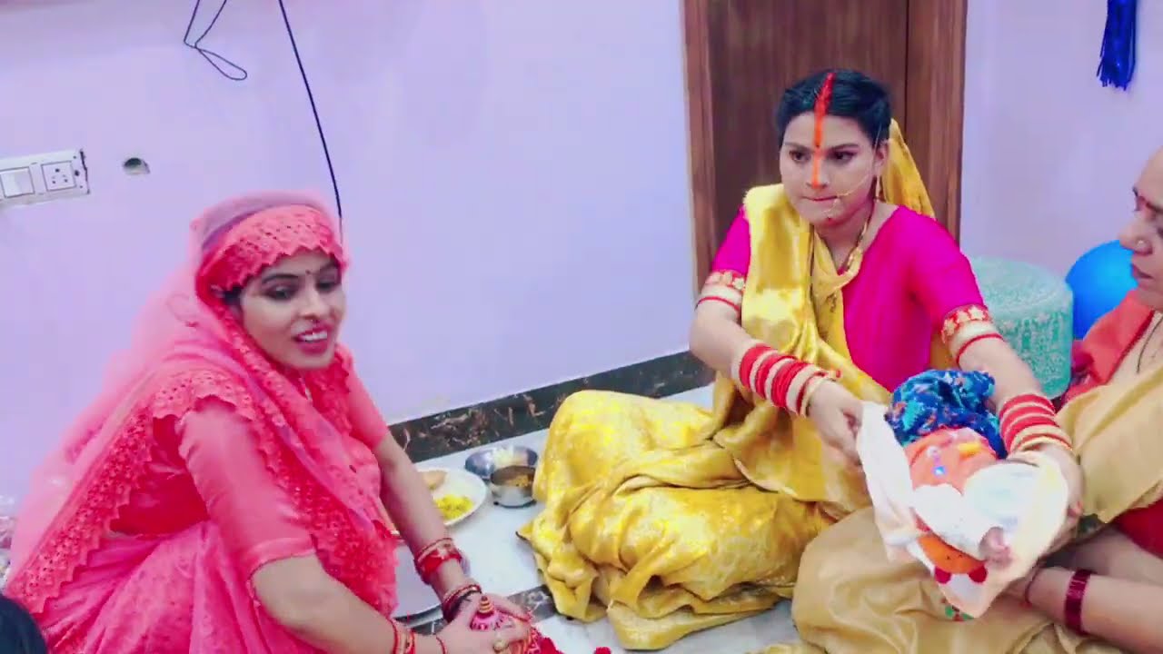 Bby First Ceremony (chaati pooja) final 👸 part  बुआ ने लगाया काजल और बिहारी style में हुई छठी पूजा