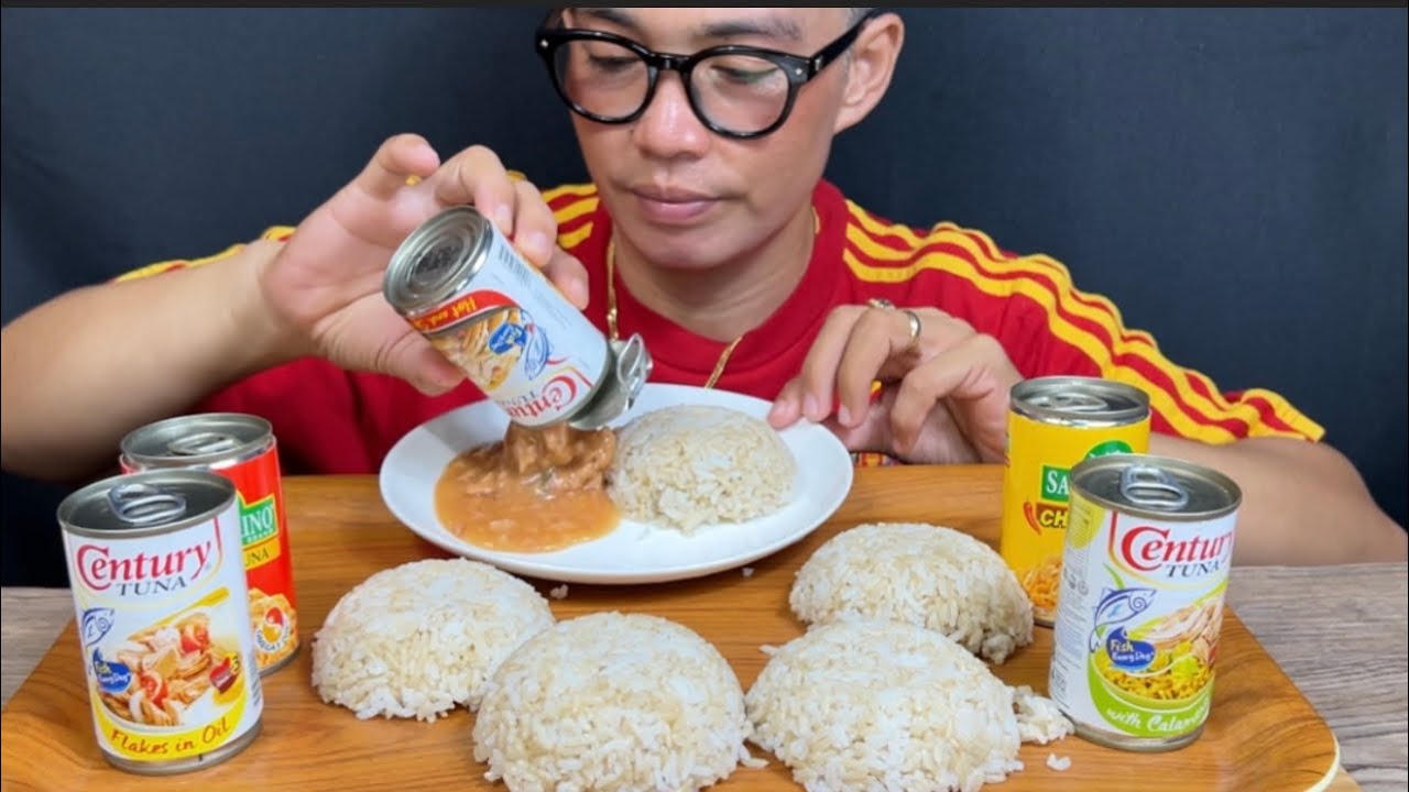 3x Can Flavour Century Tuna,2can San Marino tuna 5cup Rice Mukbang Asmr | Filipino Food Mukbang Ph