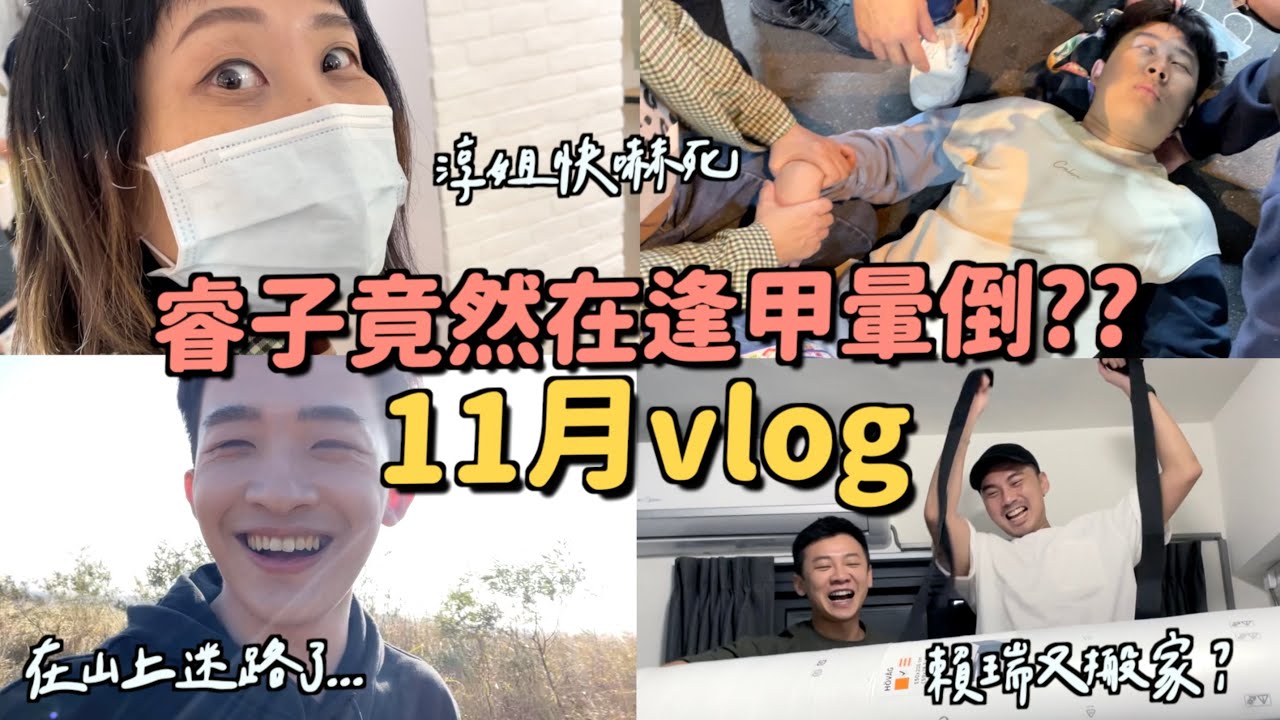 11月VLOG｜睿子竟然暈倒了？淳姐嚇死｜去爬山在山上迷路兩小時｜賴瑞新家入厝趴～睿子的戶外參訪！