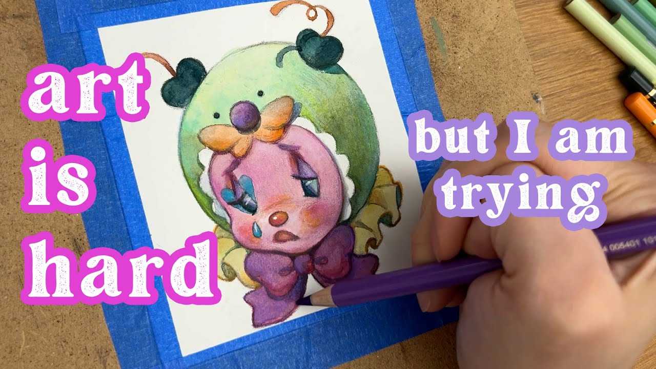 Getting my life together so I can make more art this year!👍 Watercolour and colour pencil art & chat