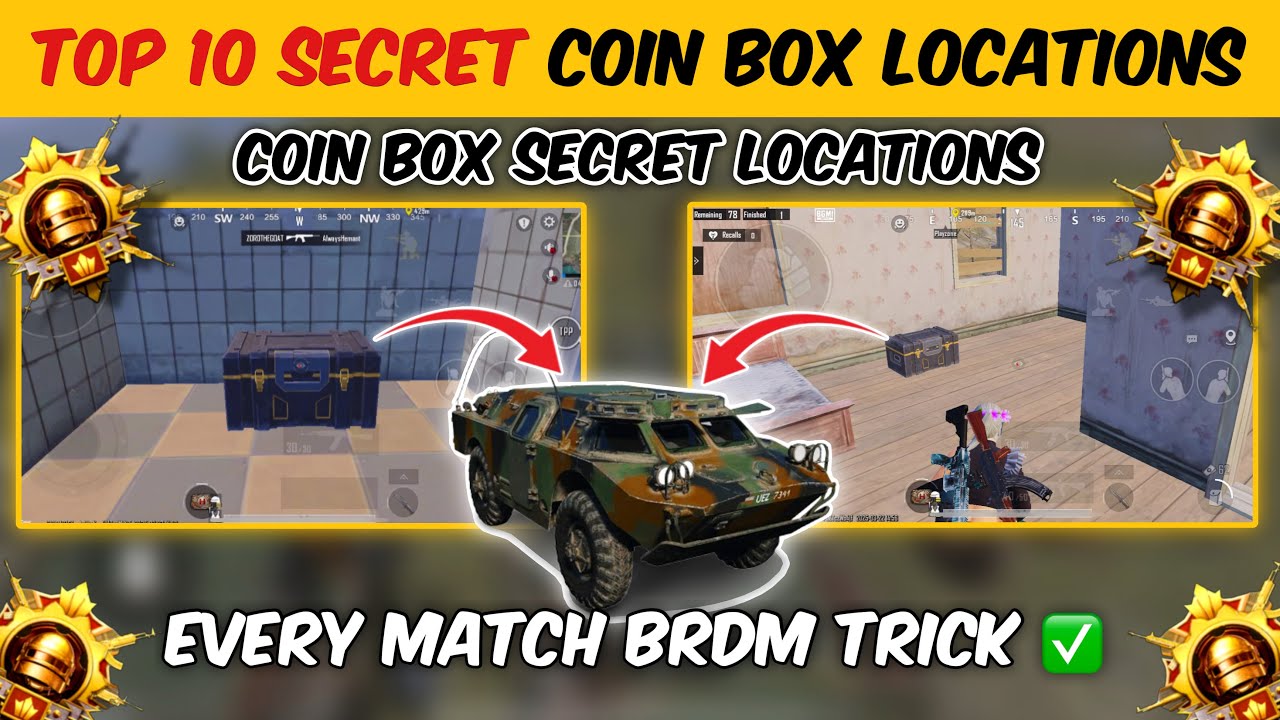 🇮🇳 DAY 04 - TOP 10 COIN BOX LOCATIONS IN BGMI! Solo conqueror tips and tricks ✅