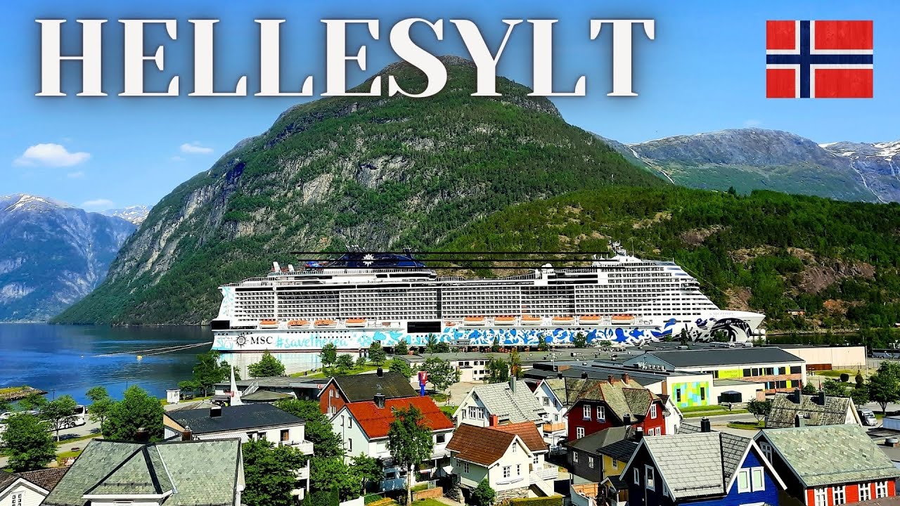 MSC EURIBIA in HELLESYLT - Norway cruise - WATERFALL - village tour