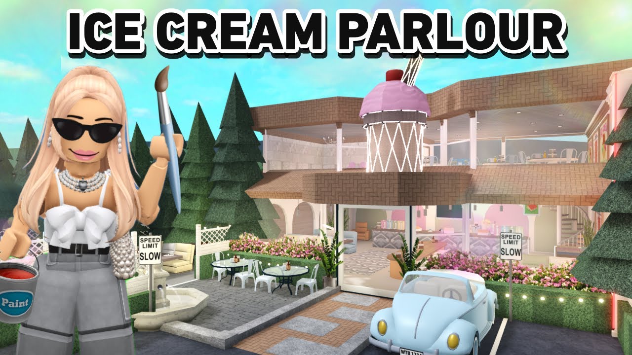 Building an ICE CREAM PARLOUR for my BLOXBURG TOWN