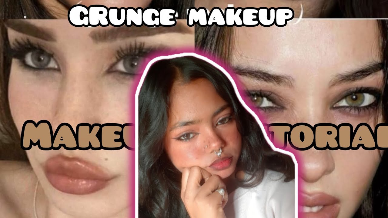 Grunge makeup tutorial🎀 |how to do makeup| makeup for beginners| collage girl makeup #makeuptutorial