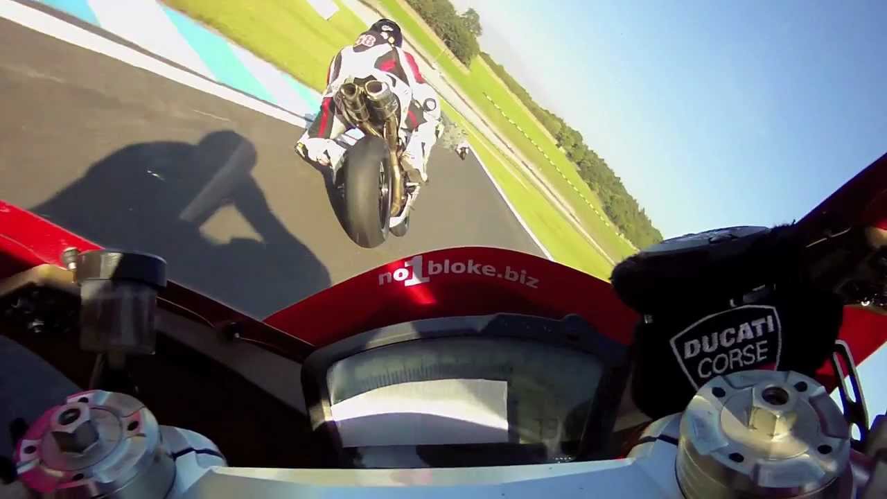 Donington Ducati 848 full practice session on track motorcycle motorbike circuit Mike Spike Edwards