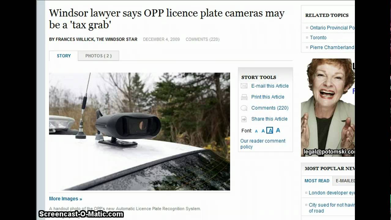 Canadians Worried Over License Plate Scanner Used by Police