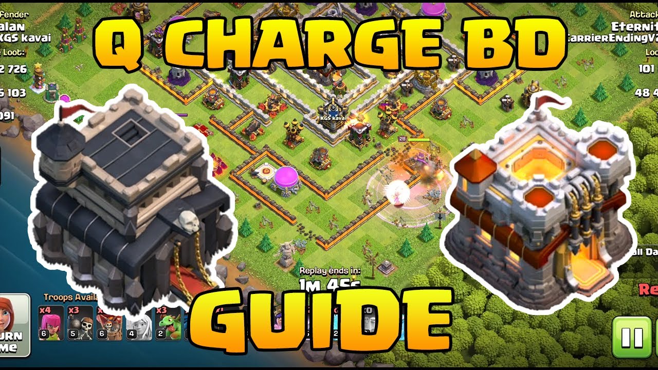 TH9 VS TH11 QUEEN CHARGE BD 2 STAR | BEGINNERS GUIDE | TROPHY PUSHING ARMY