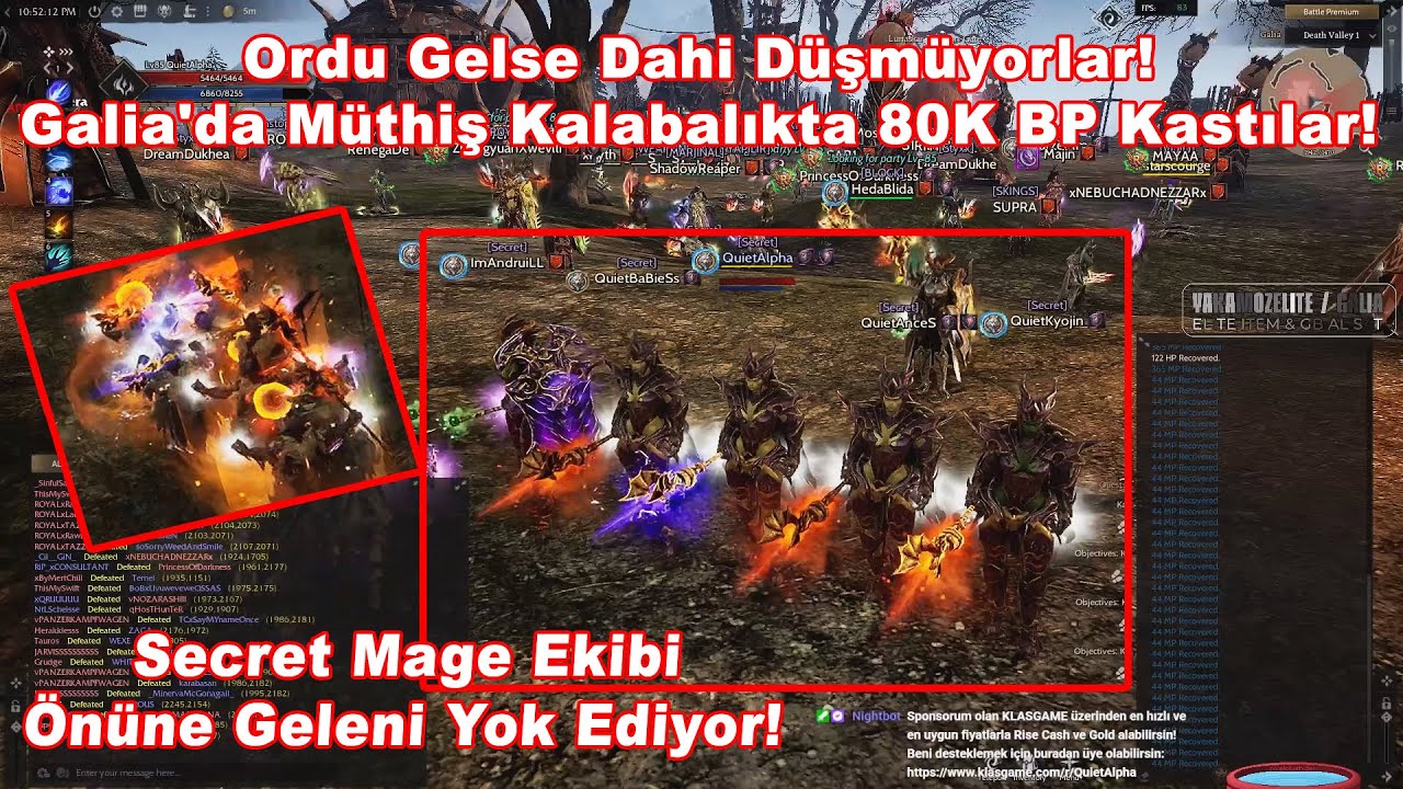 QuietAlpha - Ordu Gelse Dahi Düşmüyorlar! Galia'da Müthiş Kalabalıkta 80K BP Kastılar! | Rise Online