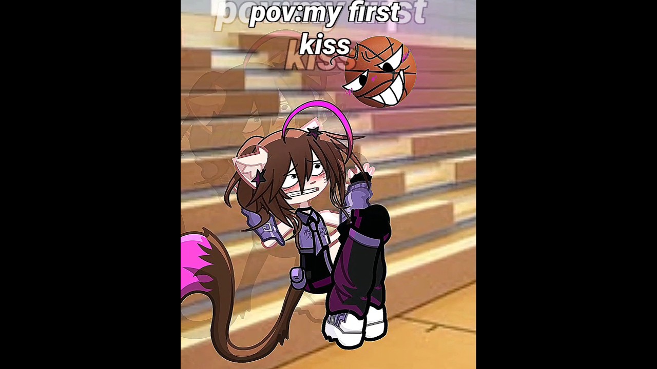 my first kiss:🥲💋☠️//cr:trend #shorts  #gacha #meme