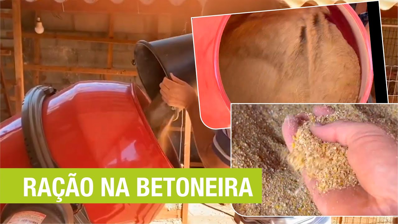 Ração misturada na betoneira